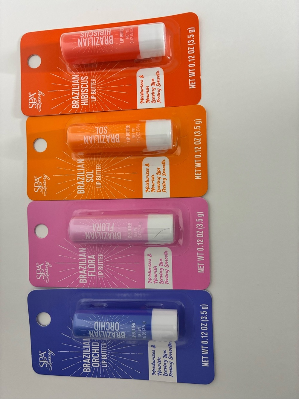 Brazilian Lip Butter - Hydrating Lip Balm in Pink, Orange, Blue, Red